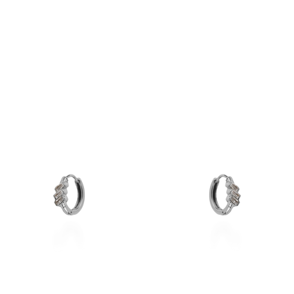 Σκουλαρίκια κρικοί με ζιργκόν Mar and Mar Kytha (Silver) από ανοξείδωτο ατσάλι