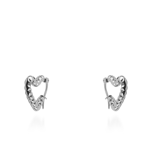 Σκουλαρίκια κρίκοι καρδιές Mar and Mar Amary από ανοξείδωτο ατσάλι