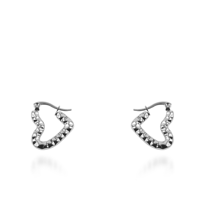 Σκουλαρίκια κρίκοι καρδιές Mar and Mar Amary από ανοξείδωτο ατσάλι