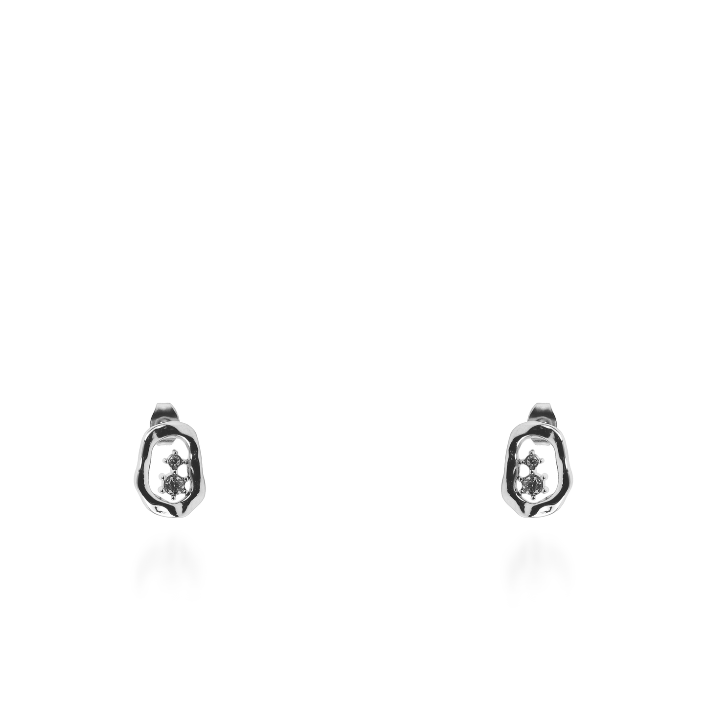 Σκουλαρίκια καρφωτά με ζιργκόν Mar and Mar Xeny από ανοξείδωτο ατσάλι