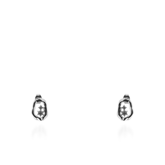 Σκουλαρίκια καρφωτά με ζιργκόν Mar and Mar Xeny από ανοξείδωτο ατσάλι