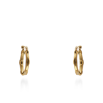 Σκουλαρίκια κρίκοι Mar and Mar Bamboo από ανοξείδωτο ατσάλι