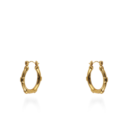 Σκουλαρίκια κρίκοι Mar and Mar Bamboo από ανοξείδωτο ατσάλι