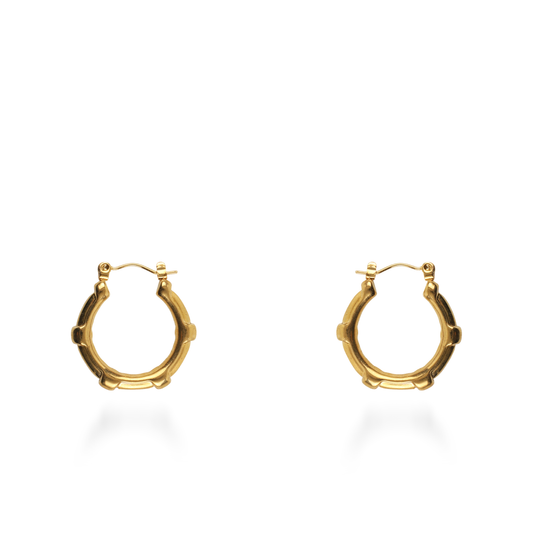 Σκουλαρίκια κρίκοι Mar and Mar Bamboo από ανοξείδωτο ατσάλι