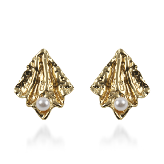 Σκουλαρίκια καρφωτά με πέρλα Mar and Mar Nereis από ανοξείδωτο ατσάλι