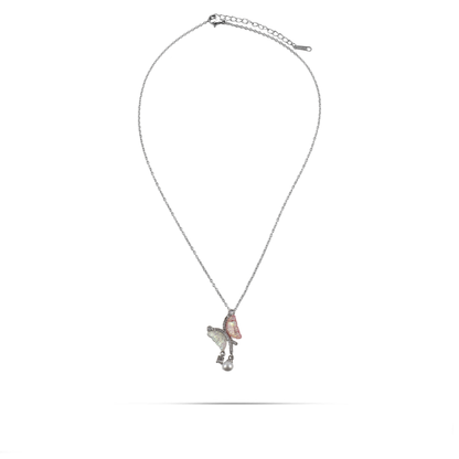 Κολιέ πεταλούδα με πέτρες ζιργκόν και πέρλα Mar and Mar Irise από ανοξείδωτο ατσάλι