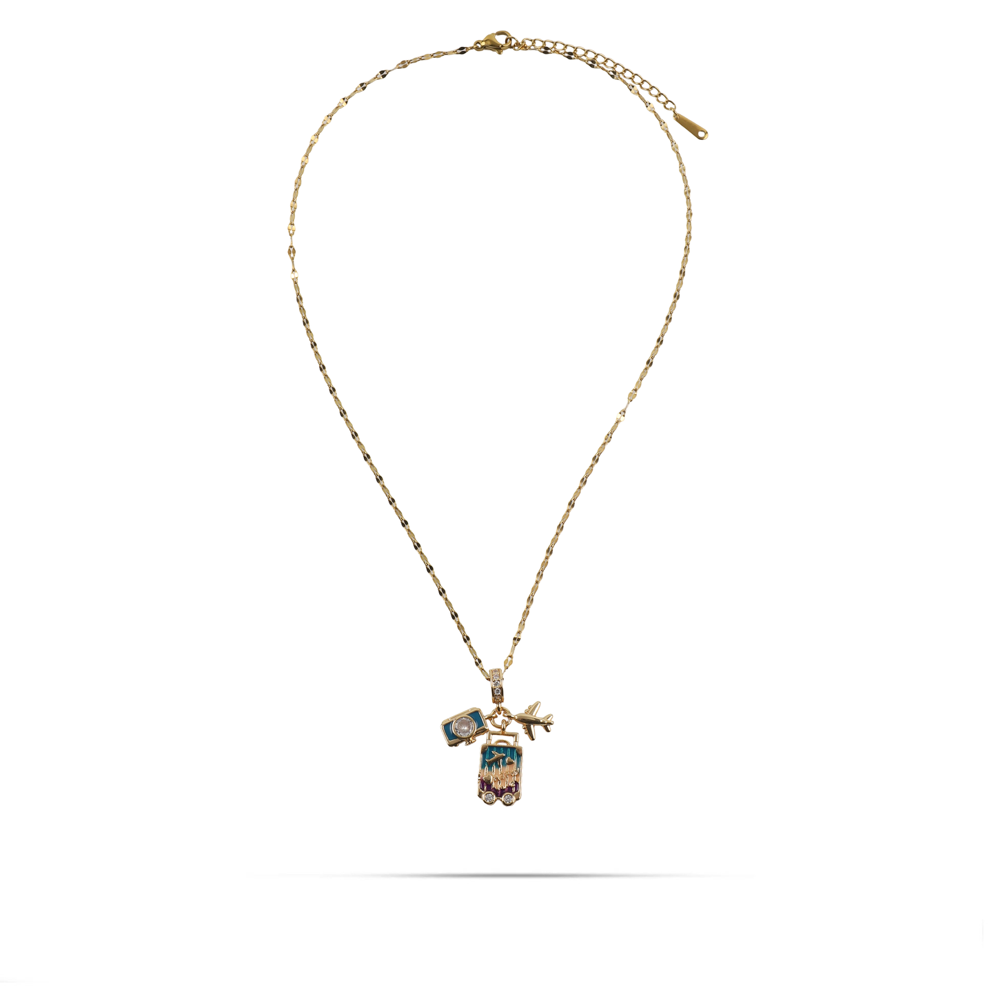 Κολιέ με traveler's charms Mar and Mar Travel από ανοξείδωτο ατσάλι