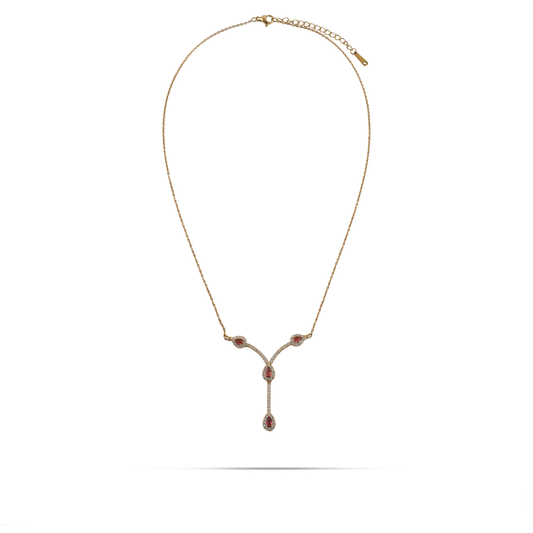 Κολιέ με πέτρες ζιργκόν Mar and Mar Rubyana από ανοξείδωτο ατσάλι