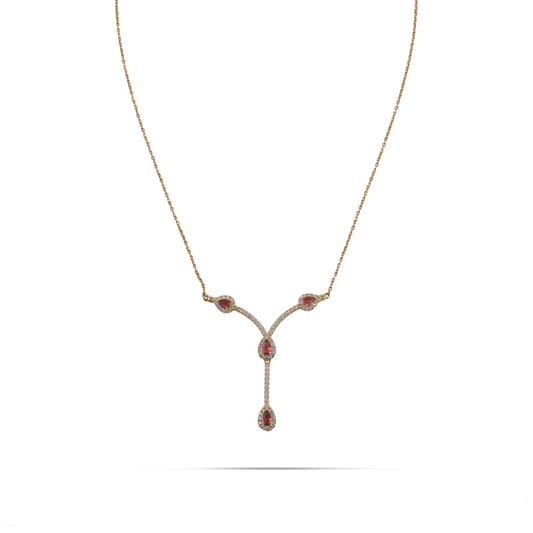 Κολιέ με πέτρες ζιργκόν Mar and Mar Rubyana από ανοξείδωτο ατσάλι