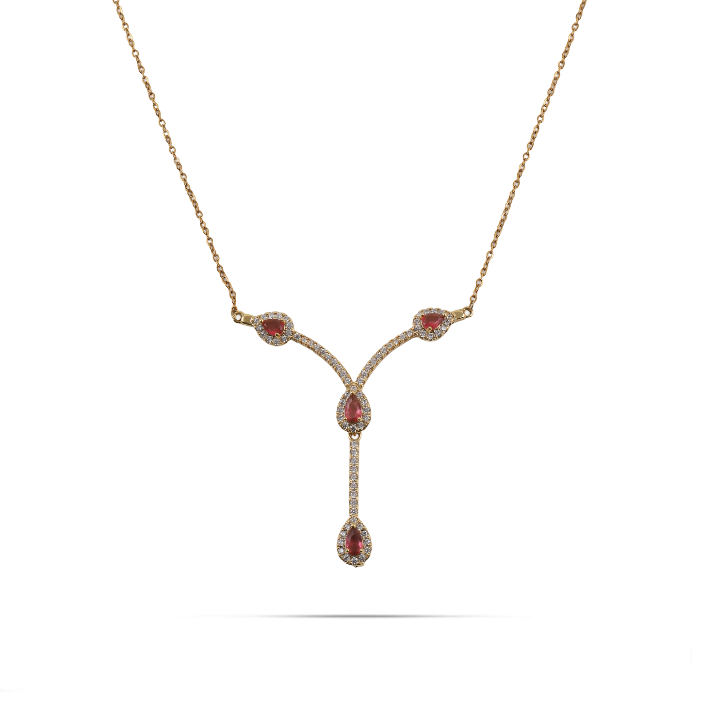 Κολιέ με πέτρες ζιργκόν Mar and Mar Rubyana από ανοξείδωτο ατσάλι