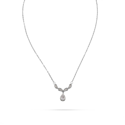 Κολιέ με πέτρες ζιργκόν Mar and Mar Lyrsia (Silver) από ανοξείδωτο ατσάλι