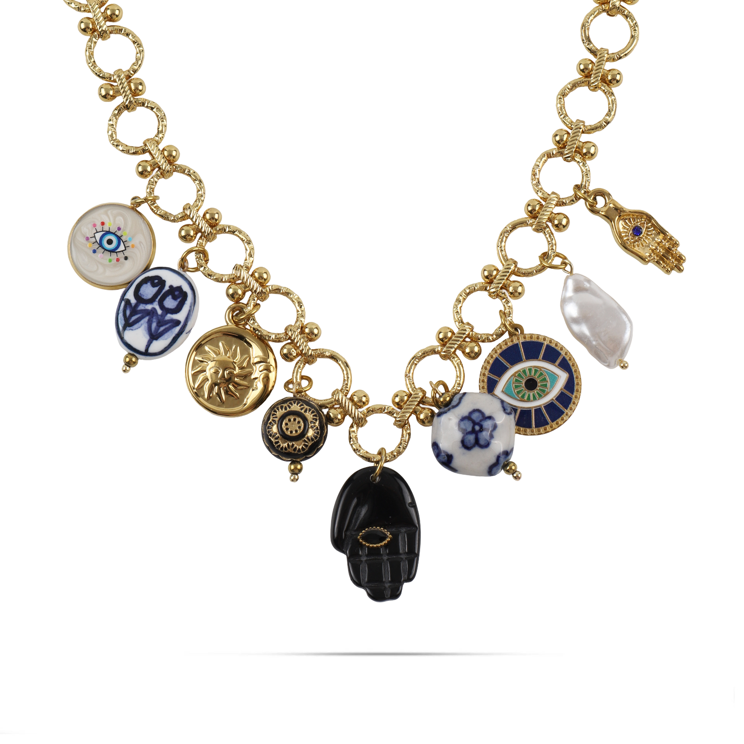 Κολιέ με charms και αλυσίδα Mar and Mar Amuletos