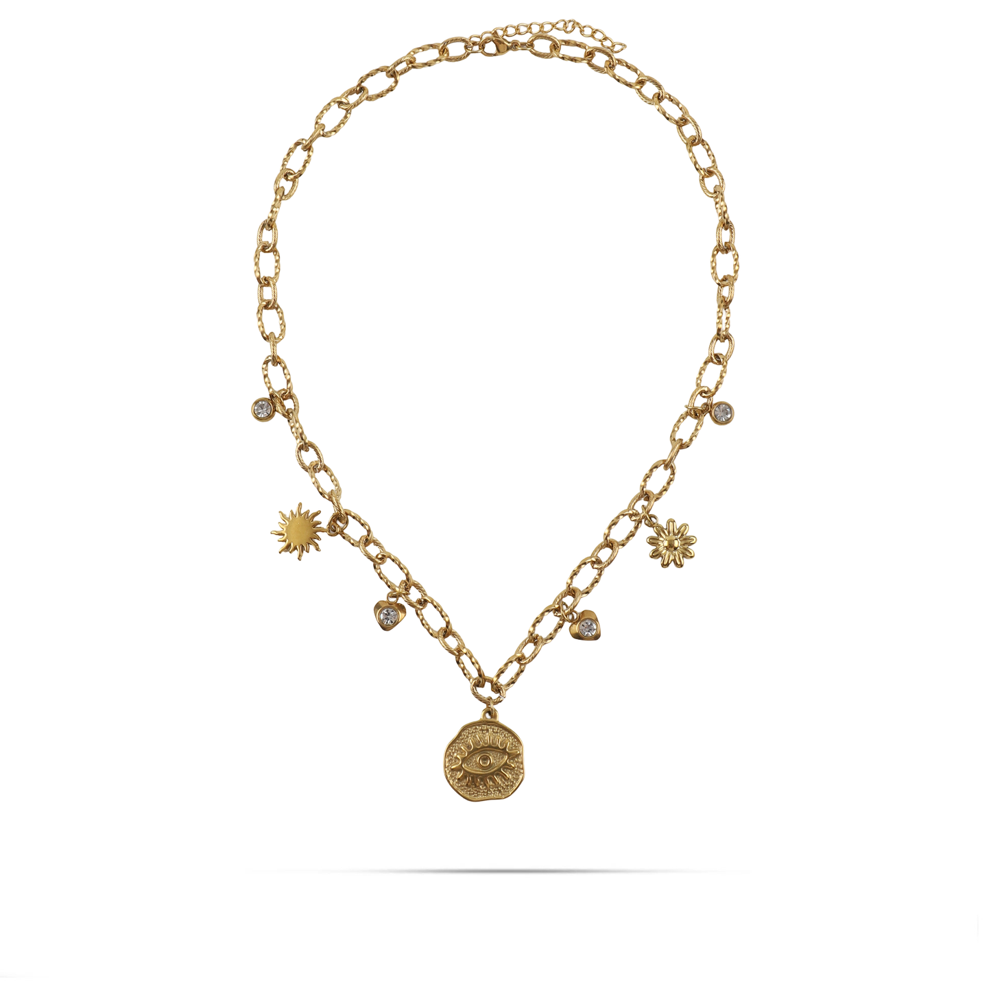 Κολιέ με κρεμαστά μενταγιόν Mar and Mar Selana από ανοξείδωτο ατσάλι