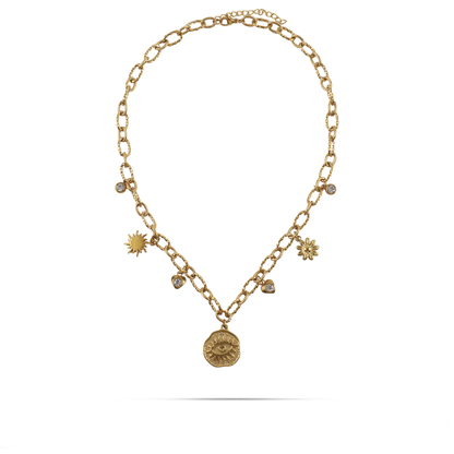 Κολιέ με κρεμαστά μενταγιόν Mar and Mar Selana από ανοξείδωτο ατσάλι