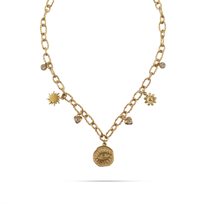 Κολιέ με κρεμαστά μενταγιόν Mar and Mar Selana από ανοξείδωτο ατσάλι