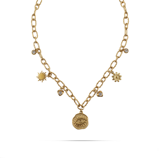 Κολιέ με κρεμαστά μενταγιόν Mar and Mar Selana από ανοξείδωτο ατσάλι