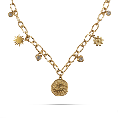 Κολιέ με κρεμαστά μενταγιόν Mar and Mar Selana από ανοξείδωτο ατσάλι