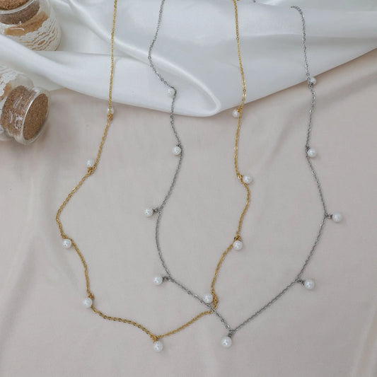 Aλυσίδα κοιλιάς/μέσης με πέρλες Mar and Mar Ariela Belly Chain από ανοξείδωτο ατσάλι