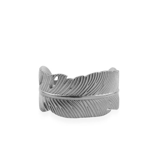 Γυναικείο δαχτυλίδι Mar and Mar Feather (Silver) από ανοξείδωτο ατσάλι