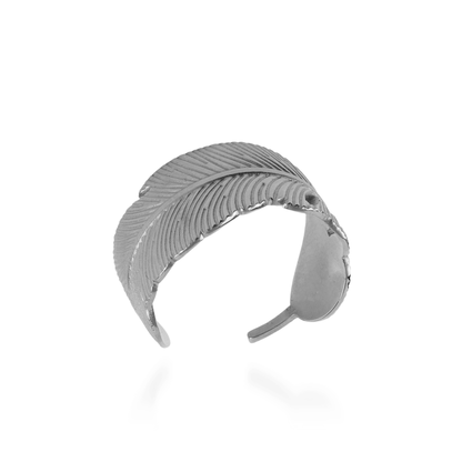 Γυναικείο δαχτυλίδι Mar and Mar Feather (Silver) από ανοξείδωτο ατσάλι