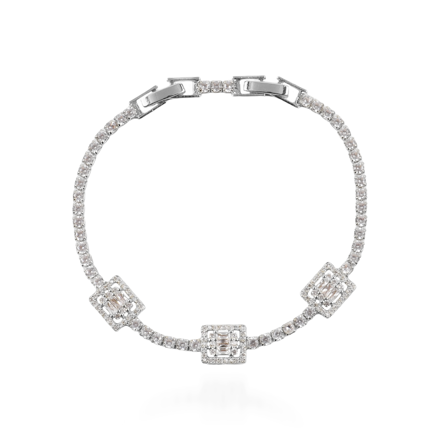 Βραχιόλι χεριού με πέτρες ζιργκόν Mar and Mar Monica (Silver)