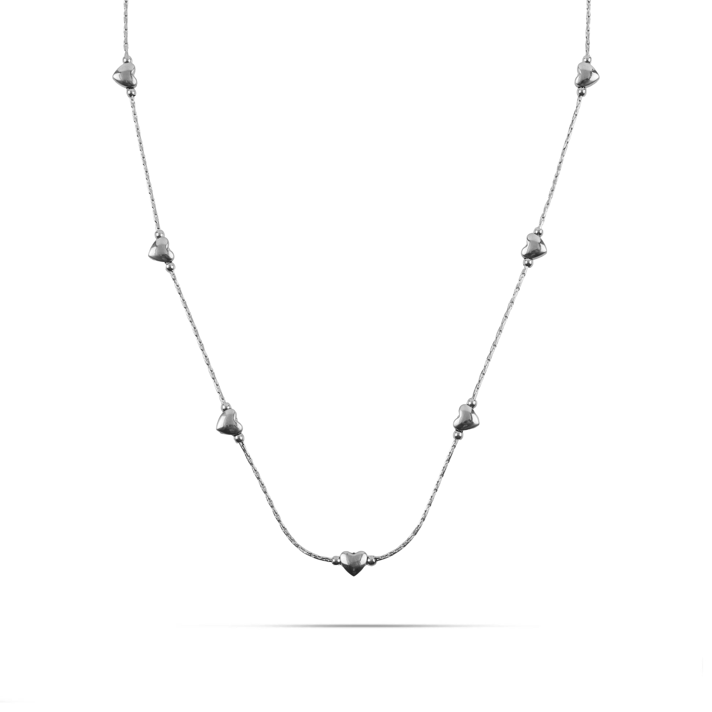 Κολιέ με καρδιές ζιργκόν Mar and Mar Amircy από ανοξείδωτο ατσάλι