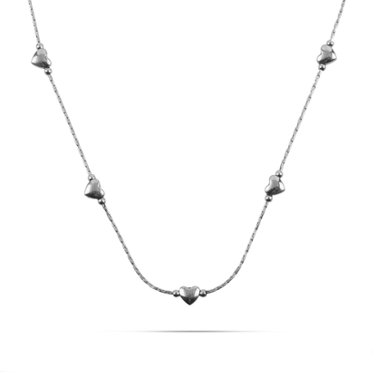 Κολιέ με καρδιές ζιργκόν Mar and Mar Amircy από ανοξείδωτο ατσάλι