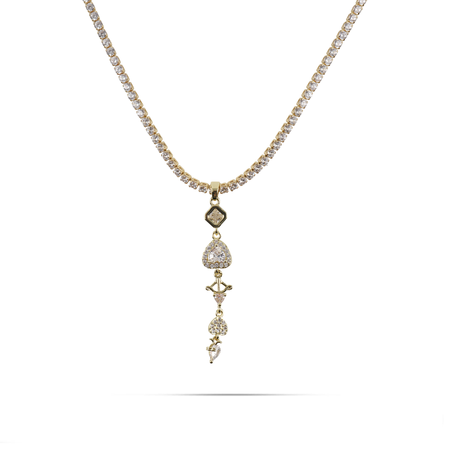 Κολιέ με πέτρες ζιργκόν Mar and Mar Selica από ανοξείδωτο ατσάλι