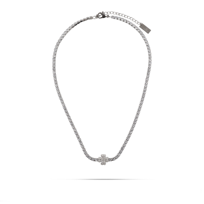 Κολιέ με πέτρες ζιργκόν Mar and Mar Tennis Clover από ανοξείδωτο ατσάλι