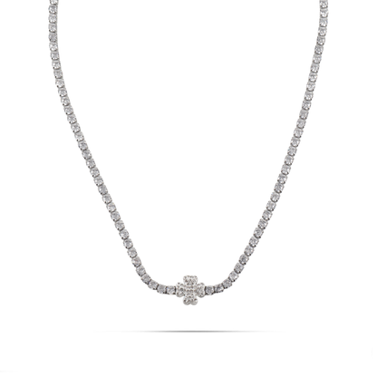 Κολιέ με πέτρες ζιργκόν Mar and Mar Tennis Clover από ανοξείδωτο ατσάλι