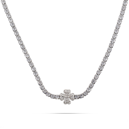 Κολιέ με πέτρες ζιργκόν Mar and Mar Tennis Clover από ανοξείδωτο ατσάλι