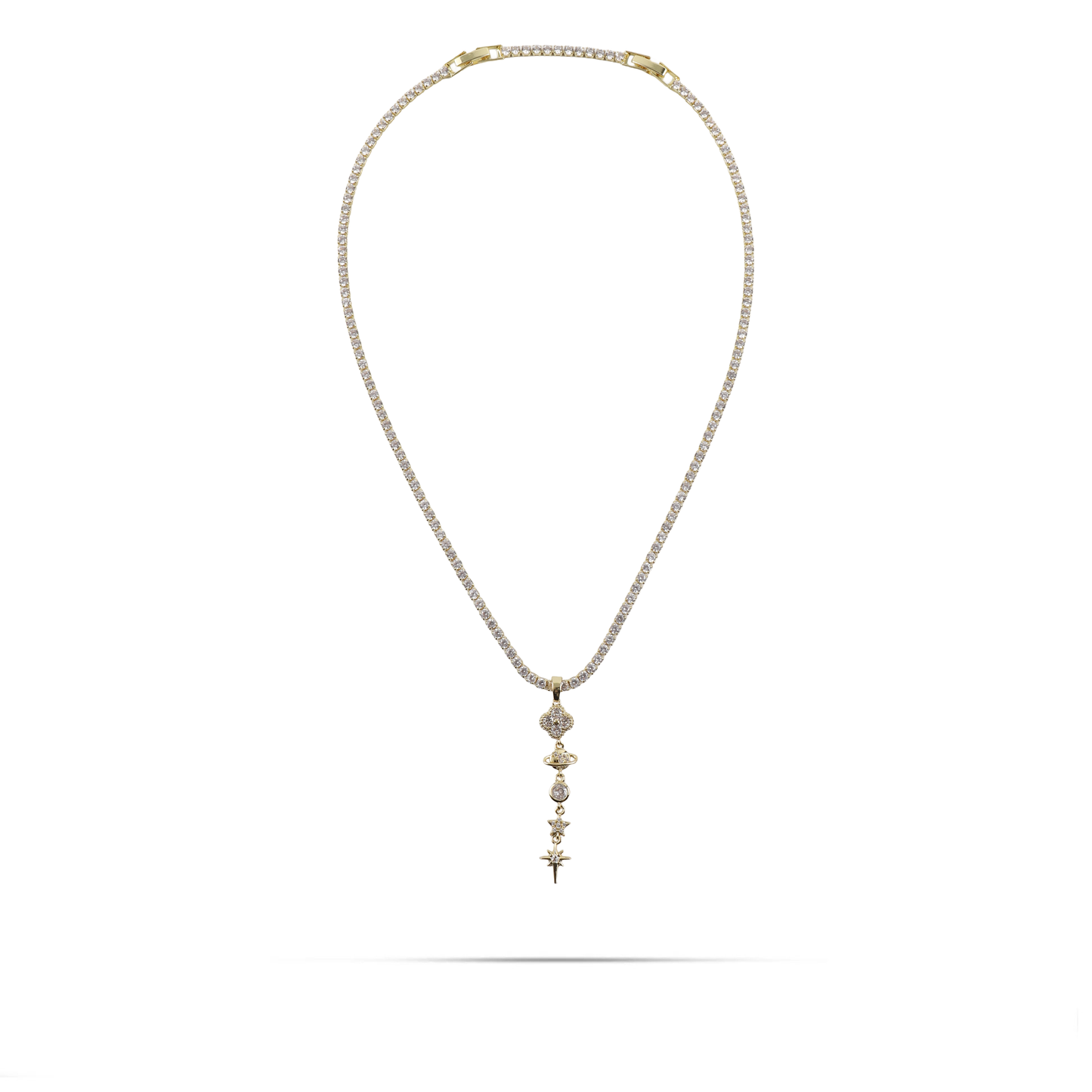 Κολιέ με πέτρες ζιργκόν Mar and Mar Abrya από ανοξείδωτο ατσάλι