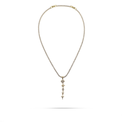 Κολιέ με πέτρες ζιργκόν Mar and Mar Abrya από ανοξείδωτο ατσάλι