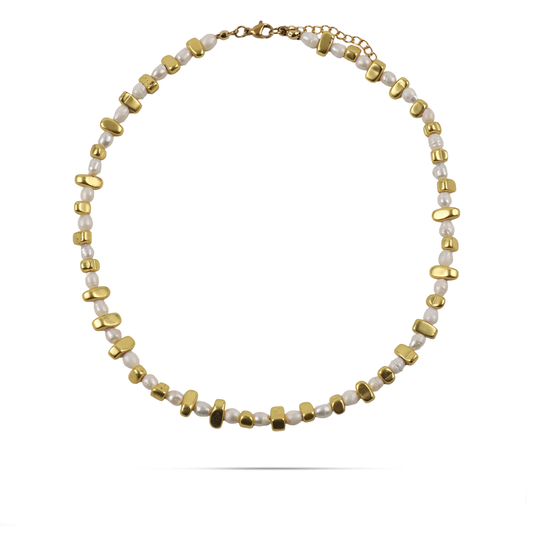 Κολιέ με μαργαριτάρια νερού Mar and Mar Nereis από ανοξείδωτο ατσάλι