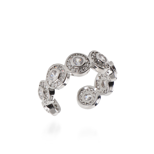 Γυναικείο δαχτυλίδι με πέτρες ζιργκόν Fandy (Silver)