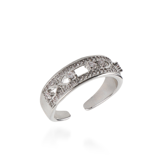 Γυναικείο δαχτυλίδι με πέτρες ζιργκόν Arcinia (Silver)