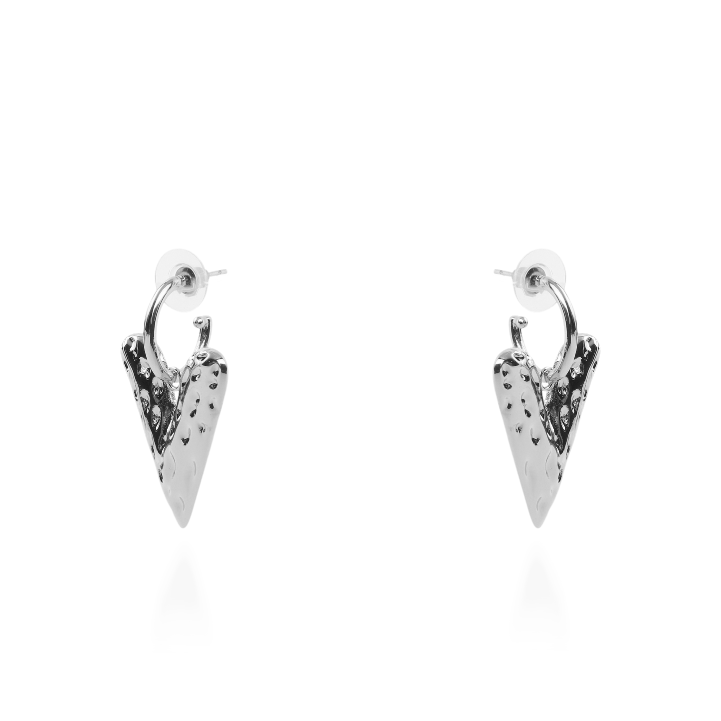 Σκουλαρίκια κρεμαστά με καρδιές Mar and Mar Lovilla (Silver) από ανοξείδωτο ατσάλι
