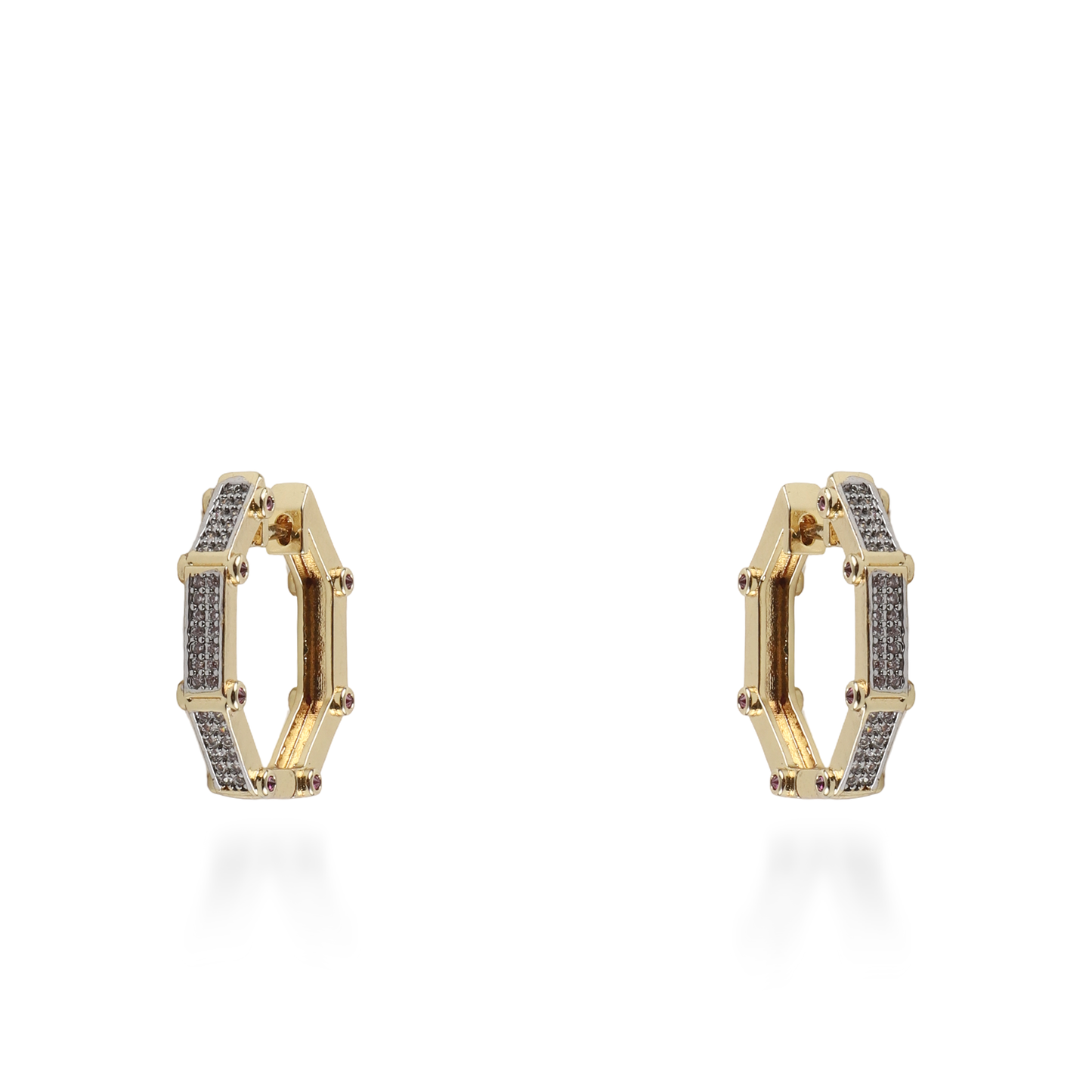 Σκουλαρίκια κρίκοι με ζιργκόν Mar and Mar Stellar