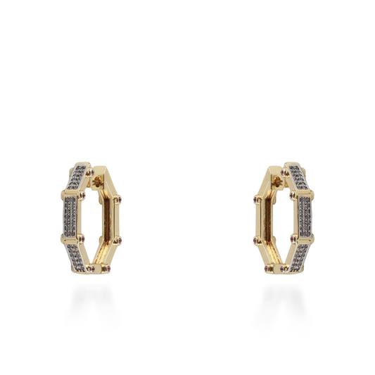 Σκουλαρίκια κρίκοι με ζιργκόν Mar and Mar Stellar