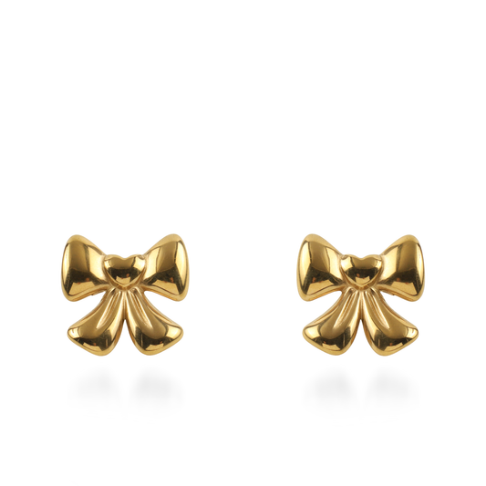 Σκουλαρίκια καρφωτά φιογκάκια Mar and Mar Ribbon Love από ανοξείδωτο ατσάλι