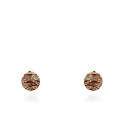 Σκουλαρίκια καρφωτά με ζιργκόν Mar and Mar Zaya (Red) από ανοξείδωτο ατσάλι