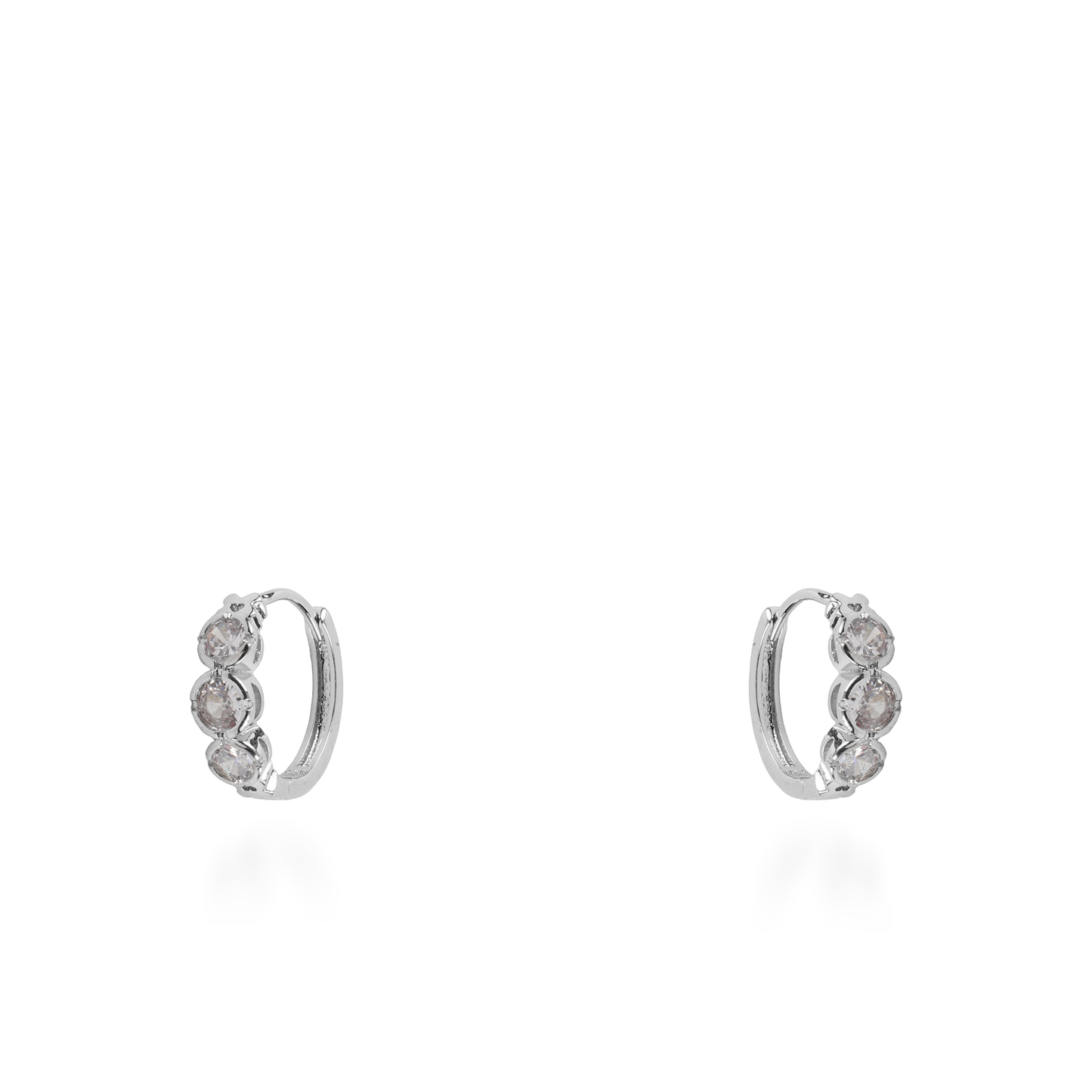 Σκουλαρίκια κρίκοι με ζιργκόν Mar and Mar Trilly (Silver)