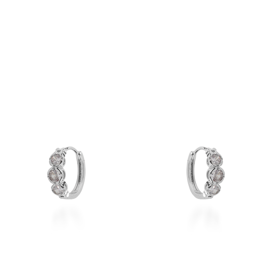 Σκουλαρίκια κρίκοι με ζιργκόν Mar and Mar Trilly (Silver)