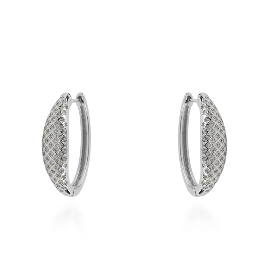 Σκουλαρίκια κρίκοι με ζιργκόν Mar and Mar Lysdie (Silver)