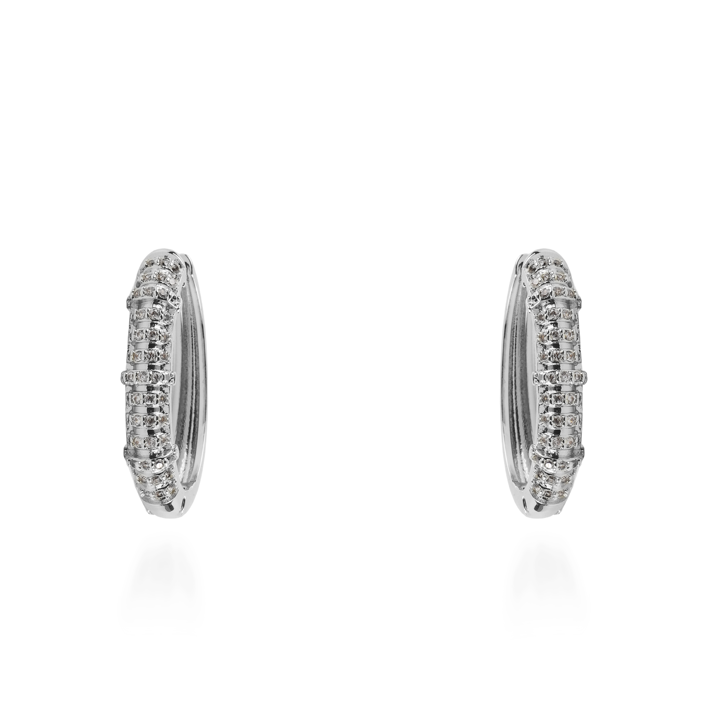 Σκουλαρίκια κρίκοι με ζιργκόν Mar and Mar Cylina (Silver)