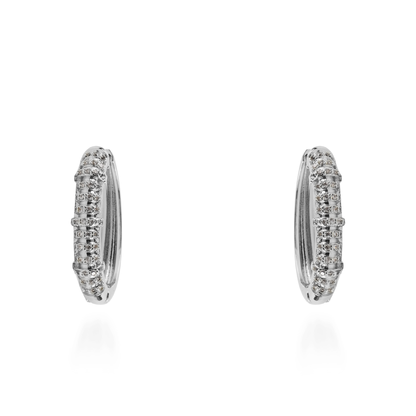 Σκουλαρίκια κρίκοι με ζιργκόν Mar and Mar Cylina (Silver)