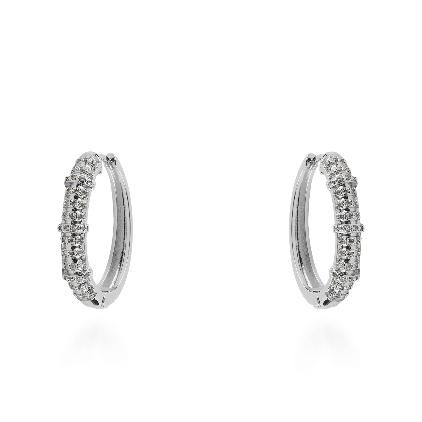 Σκουλαρίκια κρίκοι με ζιργκόν Mar and Mar Cylina (Silver)