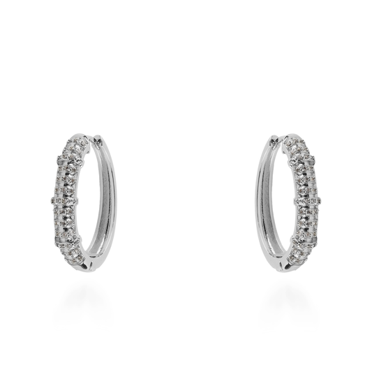 Σκουλαρίκια κρίκοι με ζιργκόν Mar and Mar Cylina (Silver)