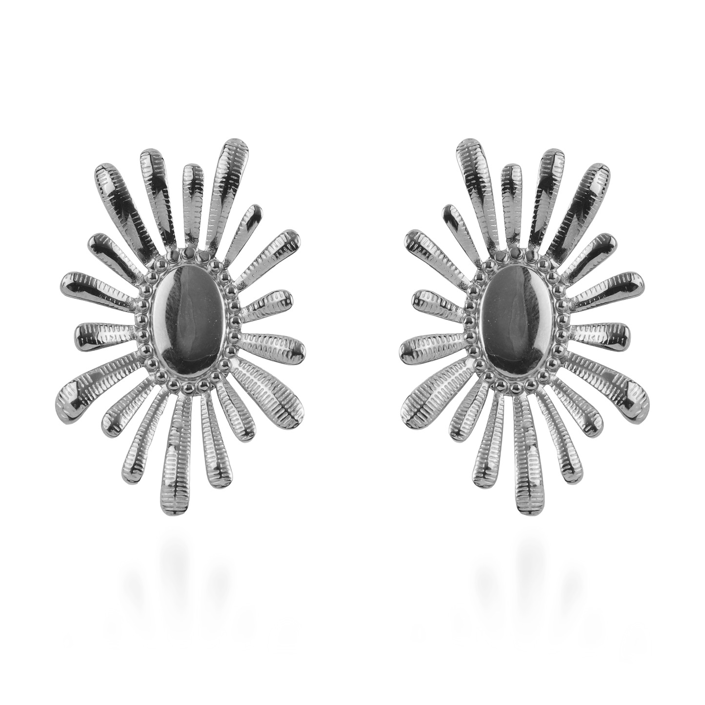 Σκουλαρίκια καρφωτά λουλούδια Mar and Mar Clodia (Silver) από ανοξείδωτο ατσάλι