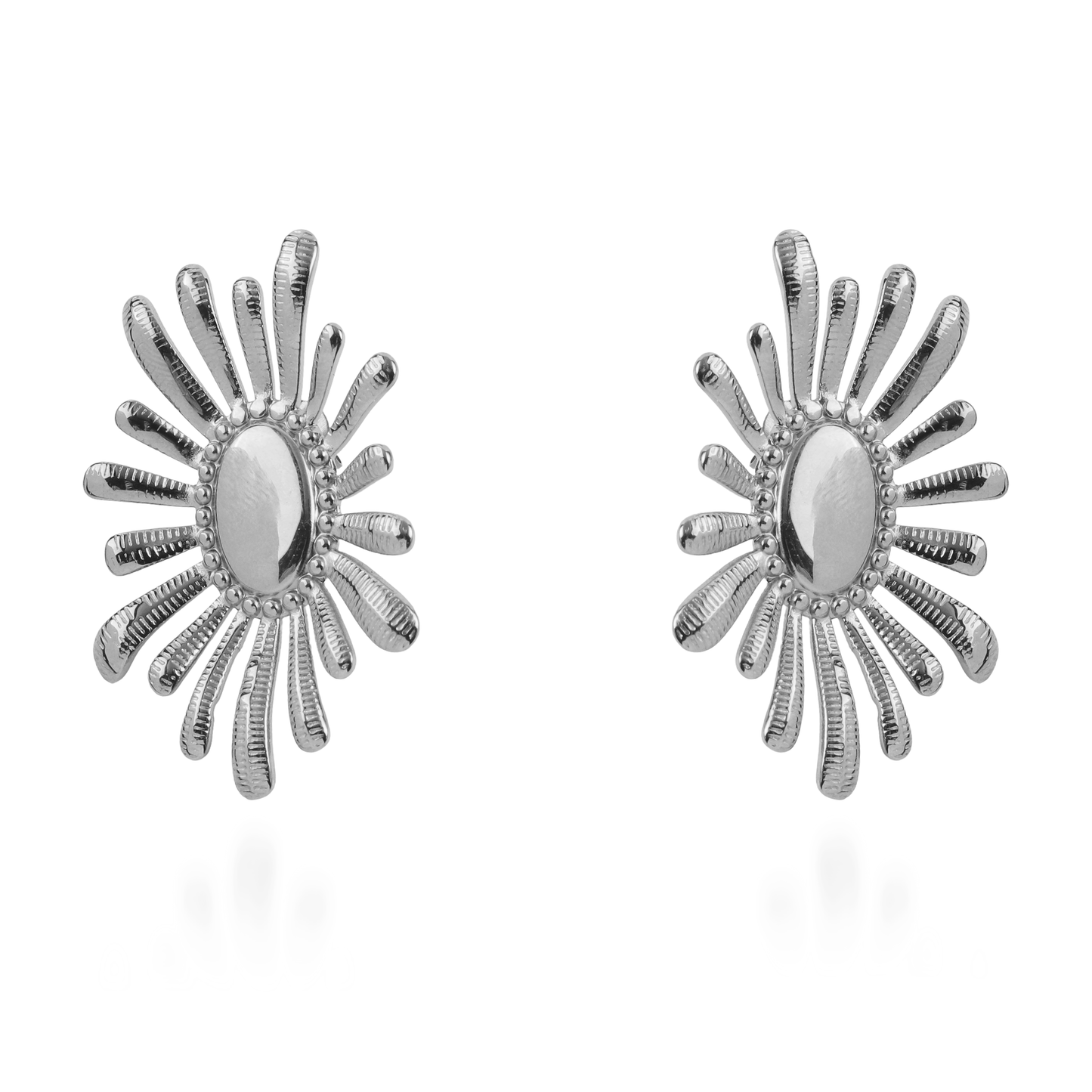 Σκουλαρίκια καρφωτά λουλούδια Mar and Mar Clodia (Silver) από ανοξείδωτο ατσάλι